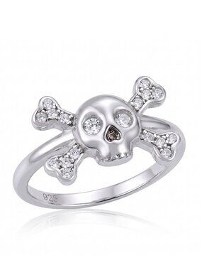 Vintage Charmed Aroma Skull Ring, 925 Sterling Silver